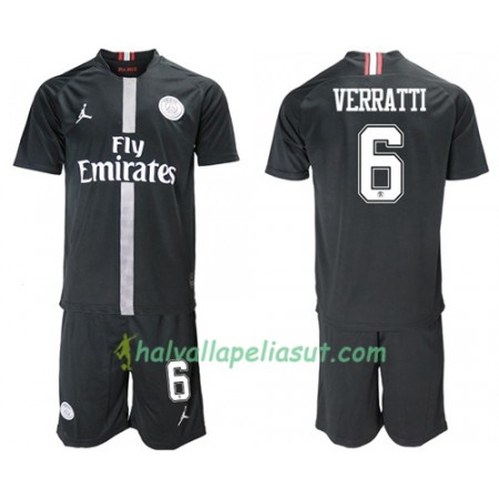 Jalkapallo Pelipaidat Paris Saint Germain Verratti 6 Jodan Musta Lasten 3 Paita 2018-2019 Lyhythihainen